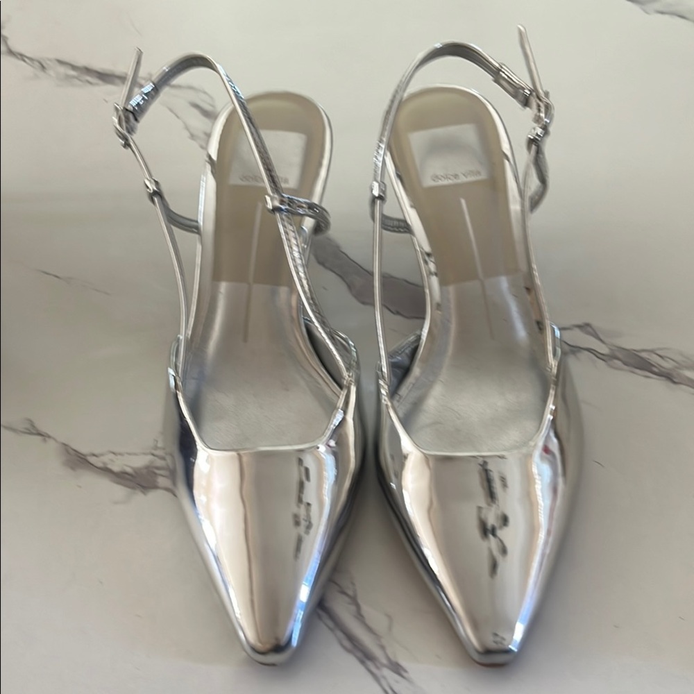 Dolce Vita Silver Heels Sleek Design